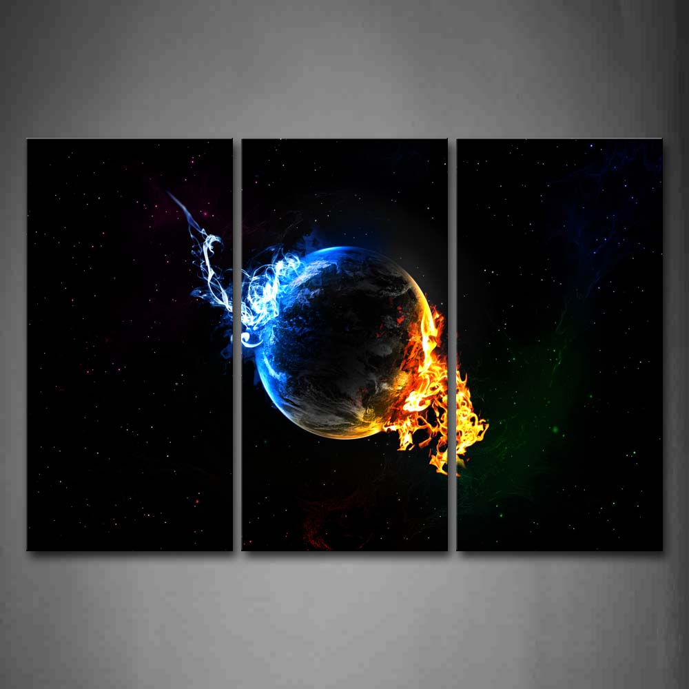 Abstract Earth Yellow Blue Space Wall Art Painting The Picture Print On Canvas Abstract Pictures For Home Decor Decoration Gift 