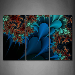 Fractal Green Blue Brown Abstract Wall Art Painting Pictures Print On Canvas Abstract The Picture For Home Modern Decoration 