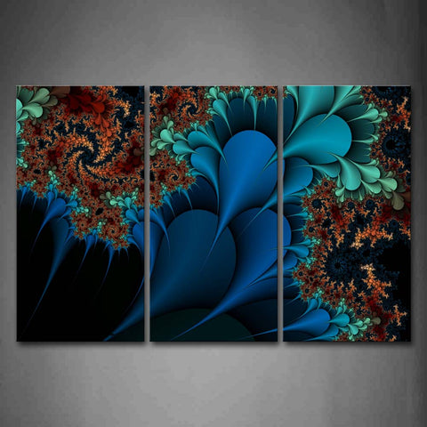 Fractal Green Blue Brown Abstract Wall Art Painting Pictures Print On Canvas Abstract The Picture For Home Modern Decoration 