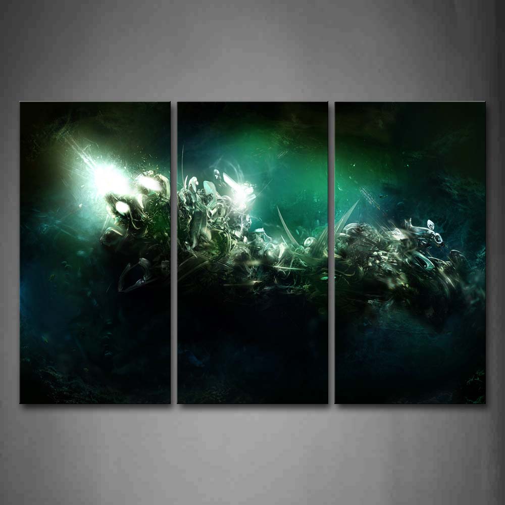 Green Abstract Dark Blue Wall Art Painting Pictures Print On Canvas Abstract The Picture For Home Modern Decoration 