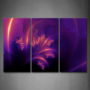 Fractal Abstract Purple Blue Yellow Wall Art Painting Pictures Print On Canvas Abstract The Picture For Home Modern Decoration 