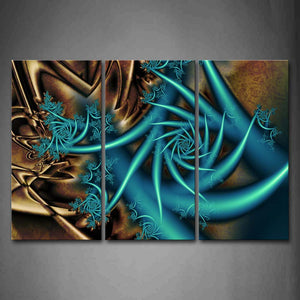 Fractal Blue Spiral Brown Wall Art Painting The Picture Print On Canvas Abstract Pictures For Home Decor Decoration Gift 