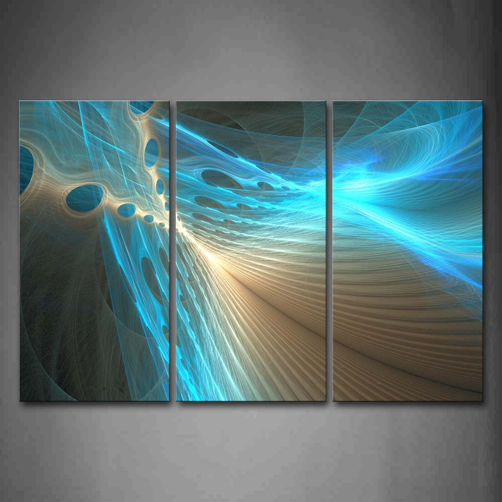 Fractal Abstract Blue Gray Cave Wall Art Painting Pictures Print On Canvas Abstract The Picture For Home Modern Decoration 