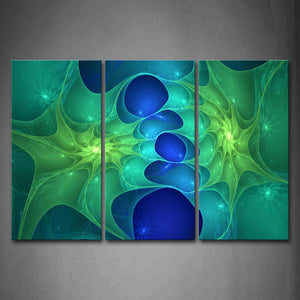 Fractal Green And Blue Wave Wall Art Painting Pictures Print On Canvas Abstract The Picture For Home Modern Decoration 