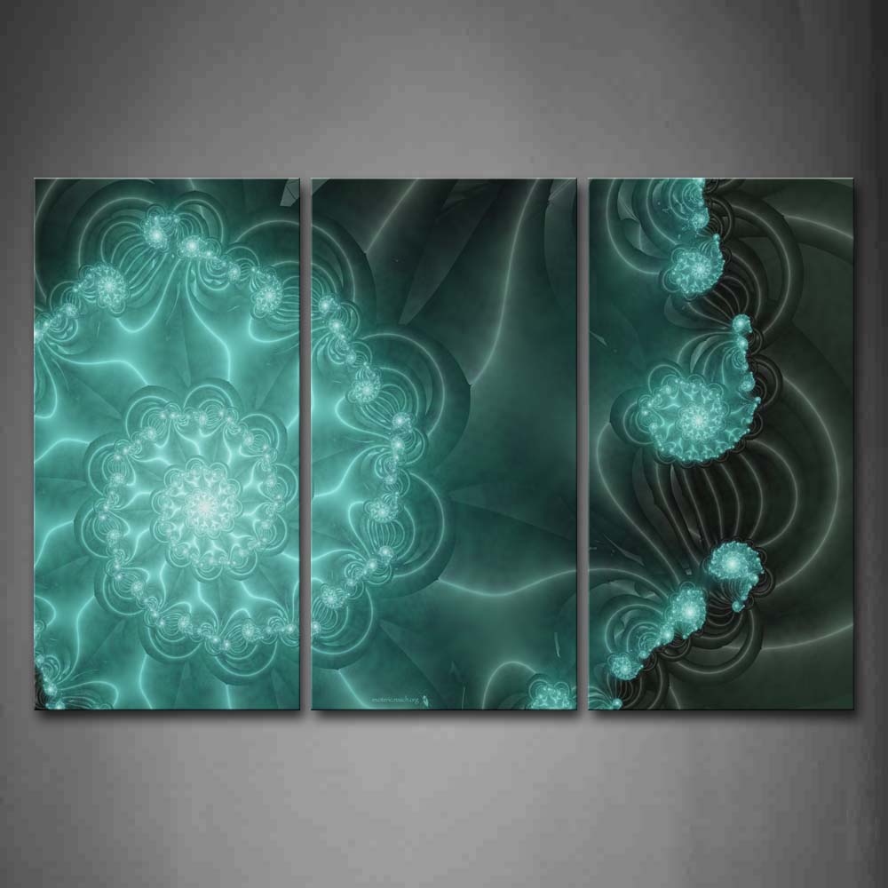 Blue Fractal Abstract Wall Art Painting Pictures Print On Canvas Abstract The Picture For Home Modern Decoration 