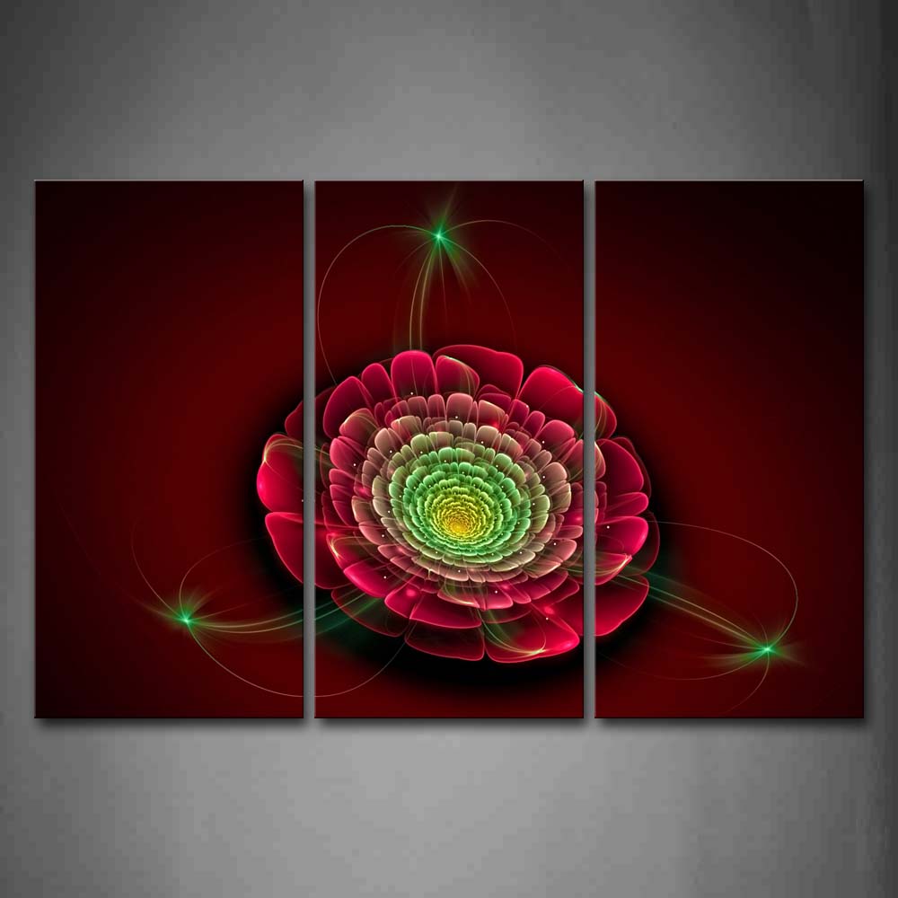 Red Flower Green Stamen Wall Art Painting Pictures Print On Canvas Abstract The Picture For Home Modern Decoration 
