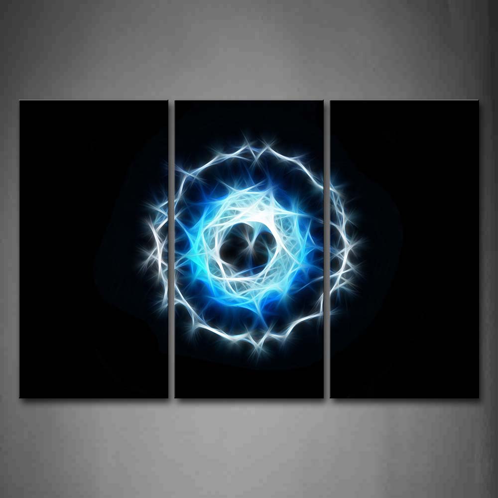 Black With White Blue Ring Light  Wall Art Painting Pictures Print On Canvas Abstract The Picture For Home Modern Decoration 