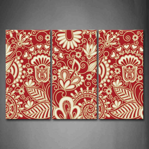 Pattern Red Paper-Cut Pattern Wall Art Painting Pictures Print On Canvas Abstract The Picture For Home Modern Decoration 