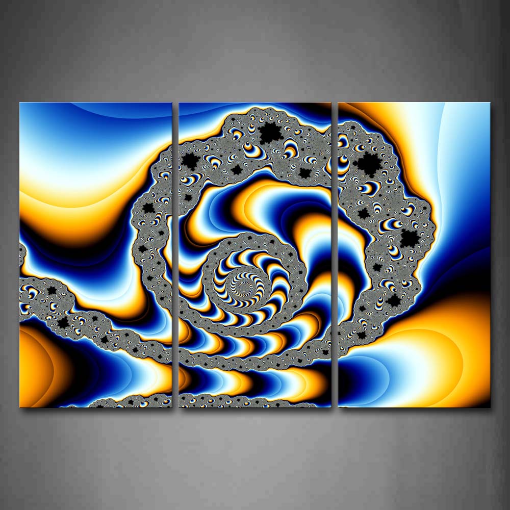 Abstract Spiral Blue Yellow Gray Wall Art Painting Pictures Print On Canvas Abstract The Picture For Home Modern Decoration 