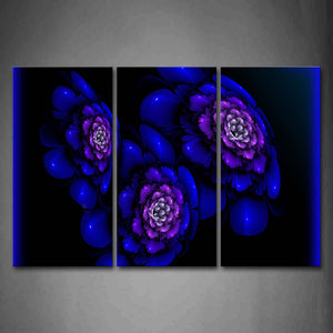 Abstract Like Blue Flower Black Background Wall Art Painting Pictures Print On Canvas Abstract The Picture For Home Modern Decoration 