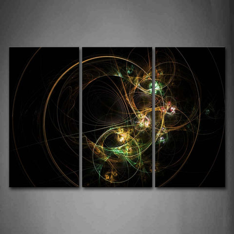 Abstract Circles Lines Pink Yellow Green Wall Art Painting Pictures Print On Canvas Abstract The Picture For Home Modern Decoration 