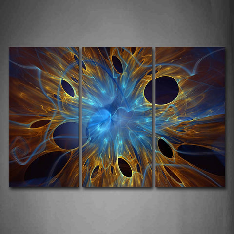 Abstract Circles Blue Yellow Wall Art Painting Pictures Print On Canvas Abstract The Picture For Home Modern Decoration 