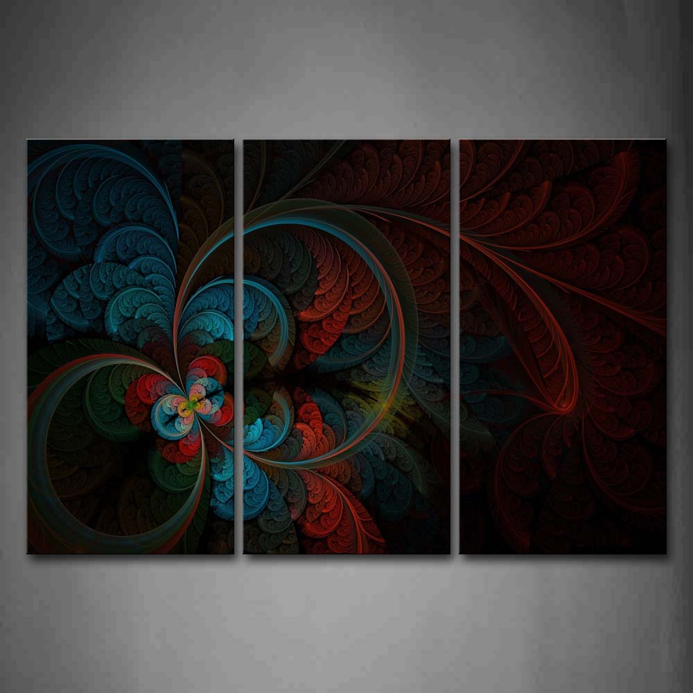 Abstract Red Blue Green Yellow Like Feather Wall Art Painting The Picture Print On Canvas Abstract Pictures For Home Decor Decoration Gift 