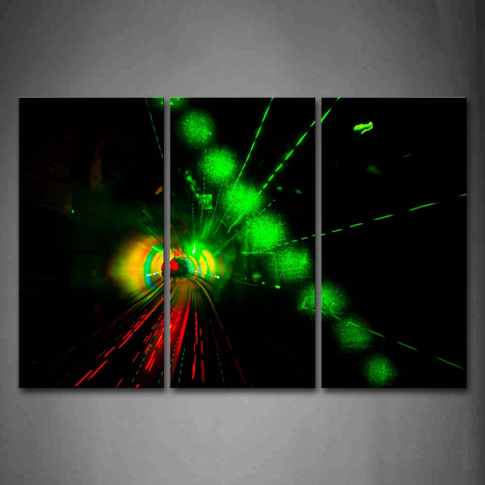 Light Like Tunnel And Road Green Red Wall Art Painting Pictures Print On Canvas Abstract The Picture For Home Modern Decoration 