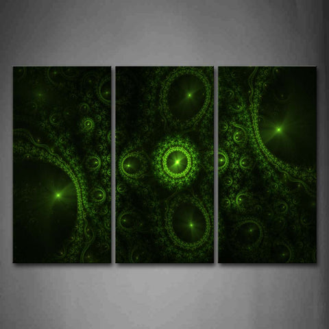 Green Rings Fractal Wall Art Painting The Picture Print On Canvas Abstract Pictures For Home Decor Decoration Gift 