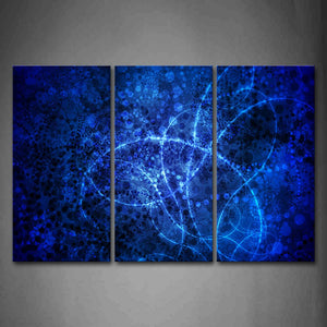 Artistic Blue Circles Lines Wall Art Painting The Picture Print On Canvas Abstract Pictures For Home Decor Decoration Gift 