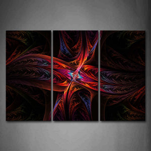 Abstract Red Blue Like Feather Wall Art Painting Pictures Print On Canvas Abstract The Picture For Home Modern Decoration 