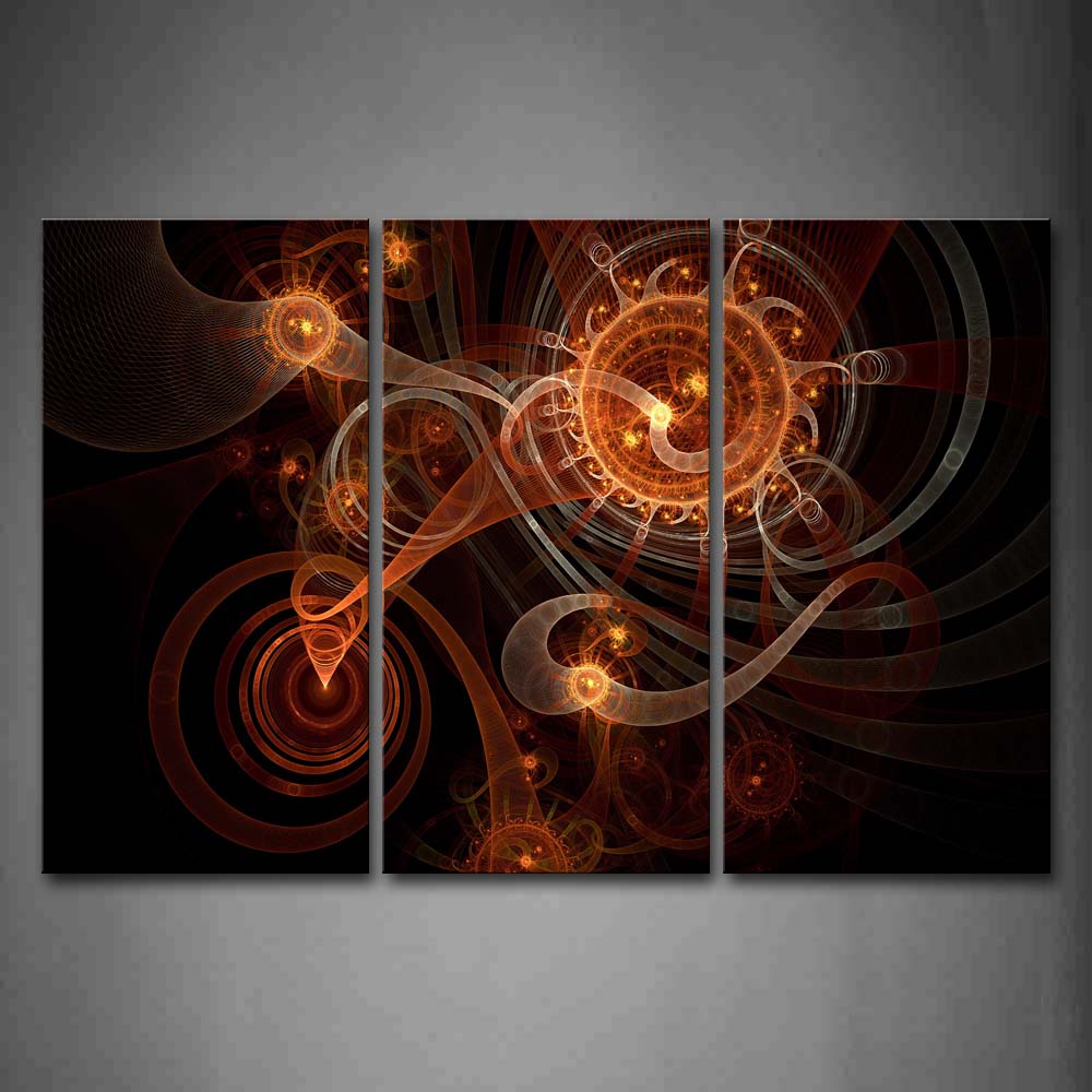 Abstract Spiral Orange Black Background Wall Art Painting The Picture Print On Canvas Abstract Pictures For Home Decor Decoration Gift 