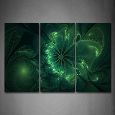 Fractal Like Green Flower  Wall Art Painting Pictures Print On Canvas Abstract The Picture For Home Modern Decoration 