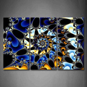 Fractal Abstract Like Hole Blue Black Wall Art Painting Pictures Print On Canvas Abstract The Picture For Home Modern Decoration 