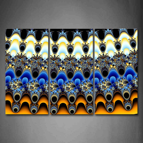 Fractal Abstract Blue Yellow Stange Pattern Wall Art Painting Pictures Print On Canvas Abstract The Picture For Home Modern Decoration 