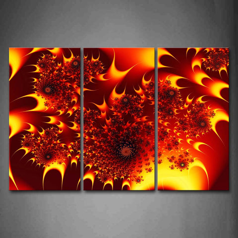 Fractal Abstract Red Yellow  Wall Art Painting The Picture Print On Canvas Abstract Pictures For Home Decor Decoration Gift 