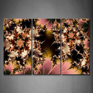 Fractal Abstract Pink Black Green Like Leafs And Flower Wall Art Painting Pictures Print On Canvas Abstract The Picture For Home Modern Decoration 