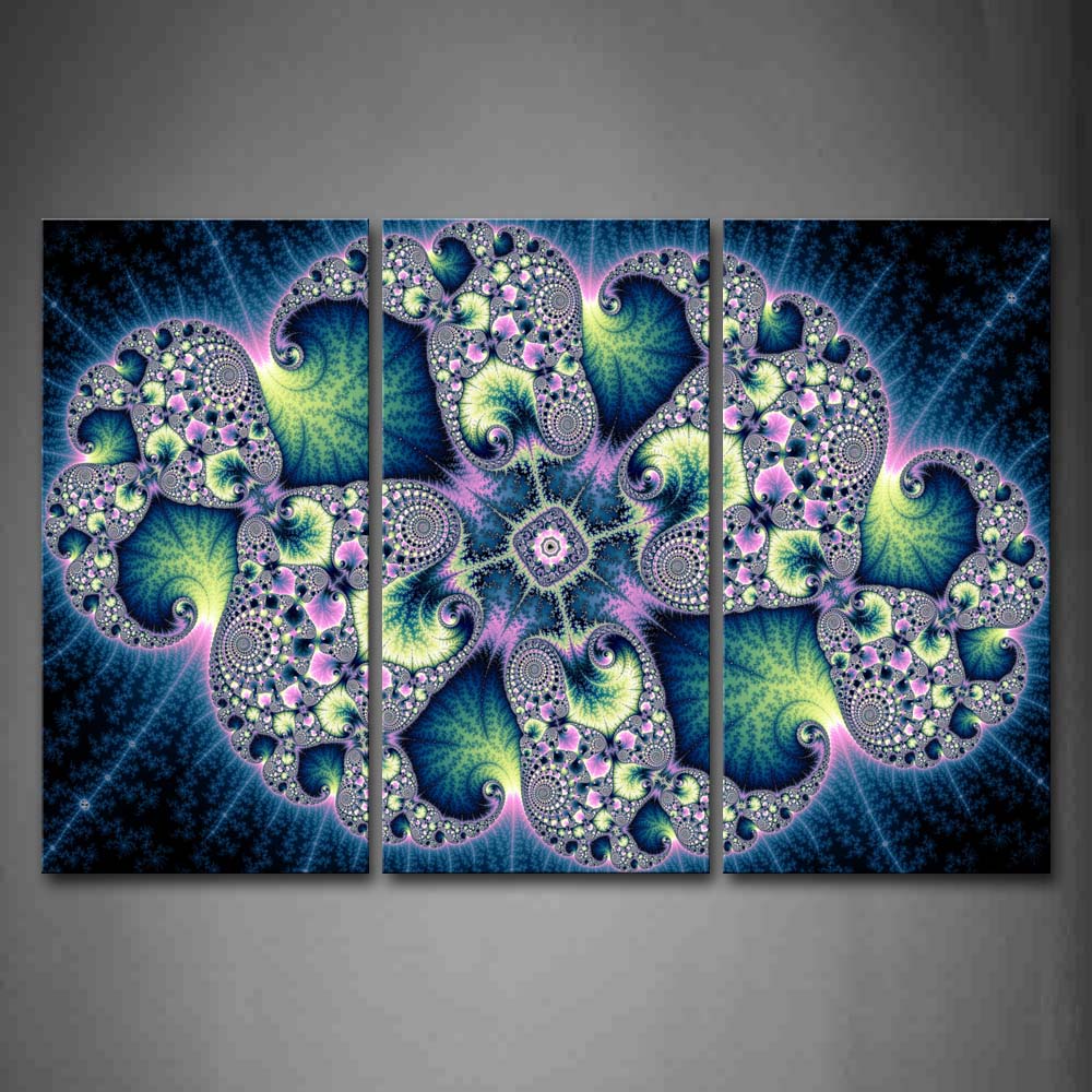 Fractal Strange Pattern Pink Blue Green Wall Art Painting Pictures Print On Canvas Abstract The Picture For Home Modern Decoration 