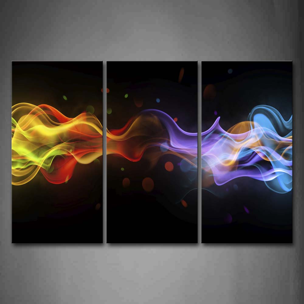 Smoke Yellow Red Blue  Wall Art Painting Pictures Print On Canvas Abstract The Picture For Home Modern Decoration 