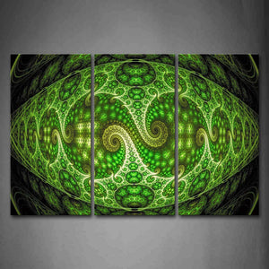 Green Fractal Pattern Wall Art Painting Pictures Print On Canvas Abstract The Picture For Home Modern Decoration 