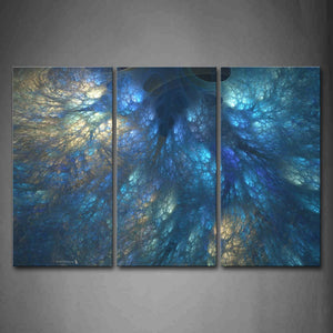 Abstract Blue Like Ocean Meshy Wall Art Painting Pictures Print On Canvas Abstract The Picture For Home Modern Decoration 