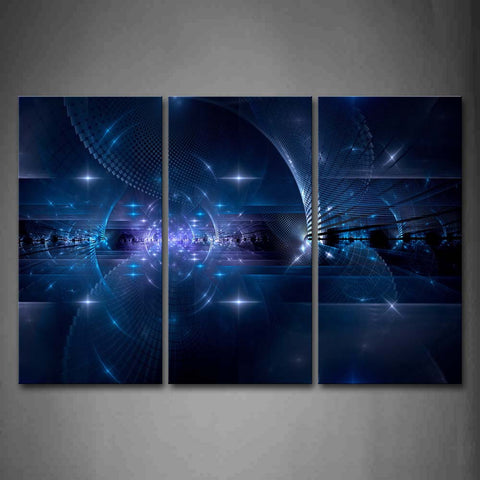 Artistic Blue Shiny Dots Wall Art Painting The Picture Print On Canvas Abstract Pictures For Home Decor Decoration Gift 