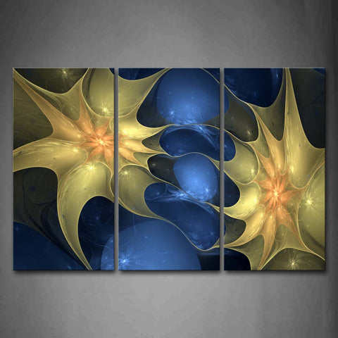 Abstract Blue Like Yellow Flower Wall Art Painting The Picture Print On Canvas Abstract Pictures For Home Decor Decoration Gift 