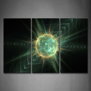 Abstract Shiny Ball Yellow Green  Wall Art Painting Pictures Print On Canvas Abstract The Picture For Home Modern Decoration 