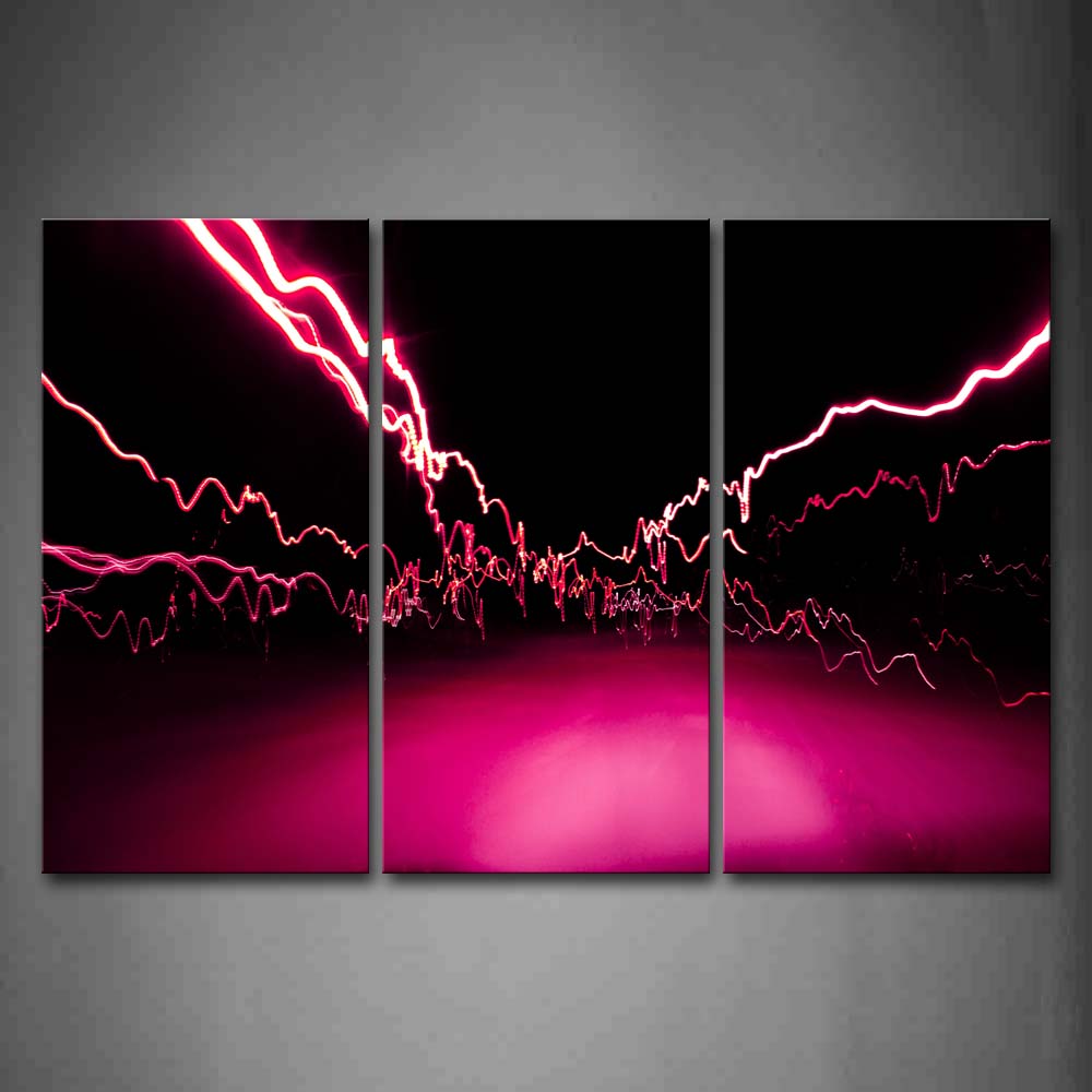 Abstract Pink Wave Lines Wall Art Painting The Picture Print On Canvas Abstract Pictures For Home Decor Decoration Gift 