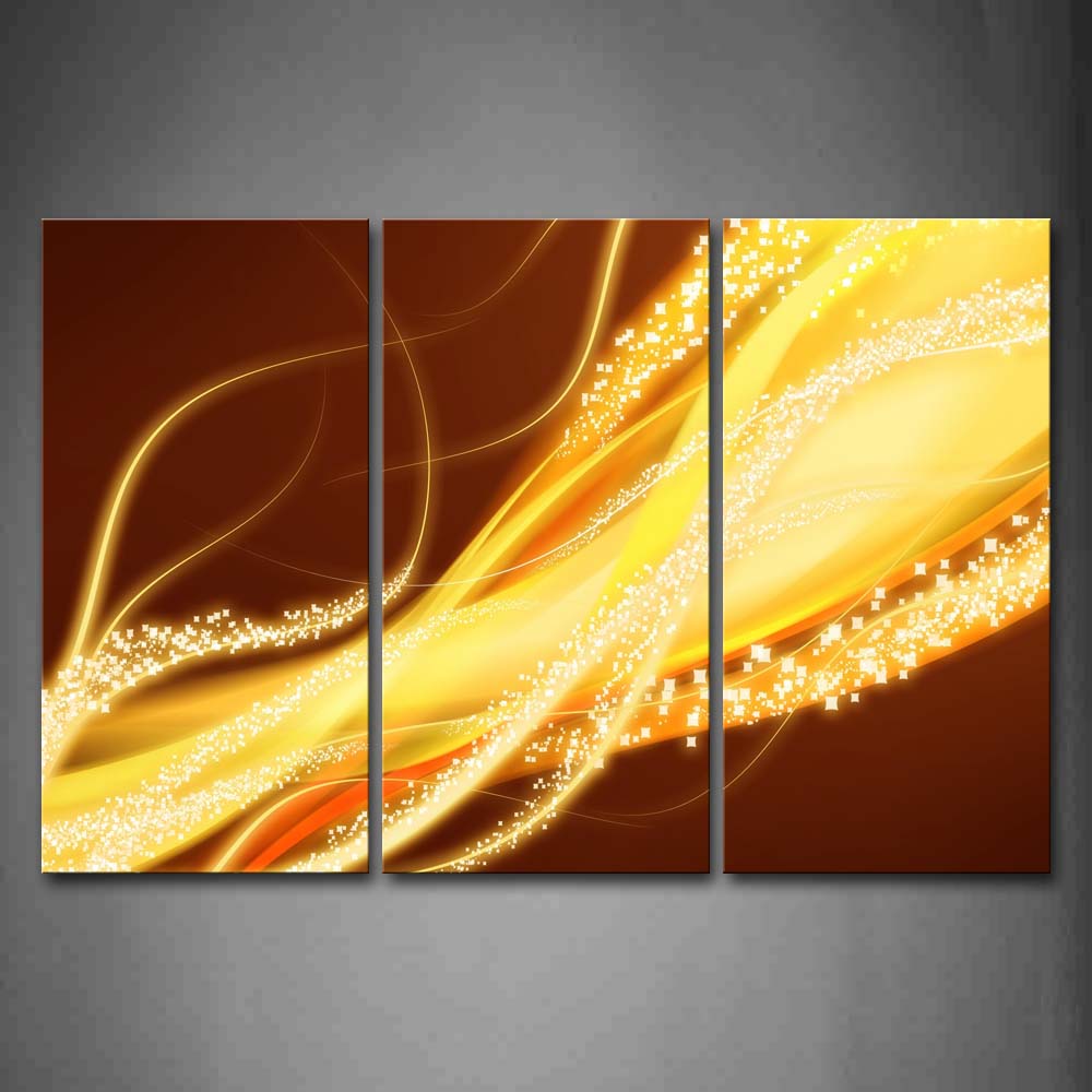 Abstract Shiny Dots Yellow Lines Wall Art Painting Pictures Print On Canvas Abstract The Picture For Home Modern Decoration 