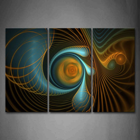 Abstract Spiral Blue Yellow  Wall Art Painting Pictures Print On Canvas Abstract The Picture For Home Modern Decoration 