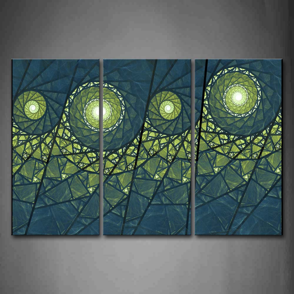 Fractal Spiral Green Blue Wall Art Painting The Picture Print On Canvas Abstract Pictures For Home Decor Decoration Gift 