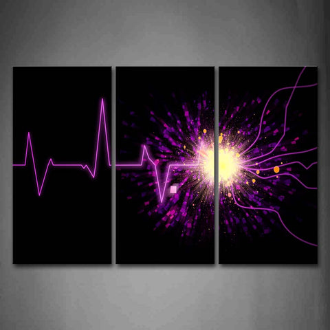 Artistic Purple Wave Light Black Background Wall Art Painting The Picture Print On Canvas Abstract Pictures For Home Decor Decoration Gift 