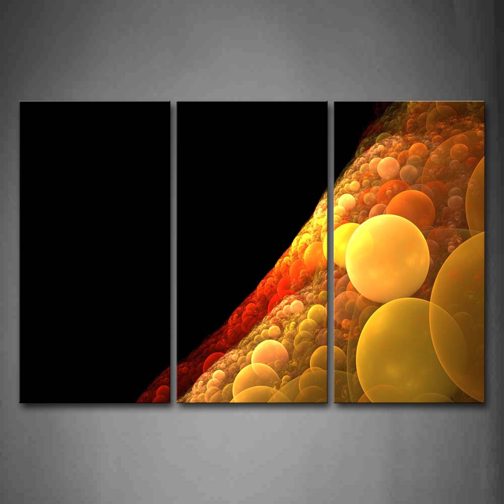 Digital Art Yellow And Red Circle Black  Wall Art Painting Pictures Print On Canvas Abstract The Picture For Home Modern Decoration 