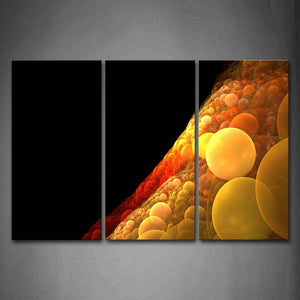 Digital Art Yellow And Red Circle Black  Wall Art Painting Pictures Print On Canvas Abstract The Picture For Home Modern Decoration 