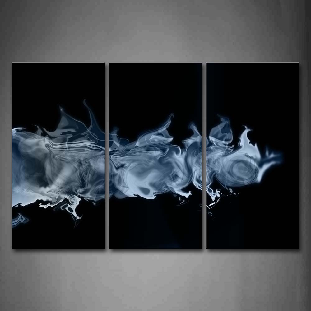 Gray Smoke Black Background Wall Art Painting The Picture Print On Canvas Abstract Pictures For Home Decor Decoration Gift 