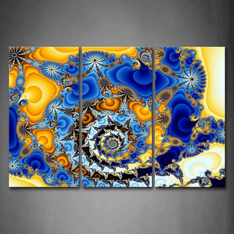 Fractal Abstract Yellow Blue Like Hole Wall Art Painting Pictures Print On Canvas Abstract The Picture For Home Modern Decoration 