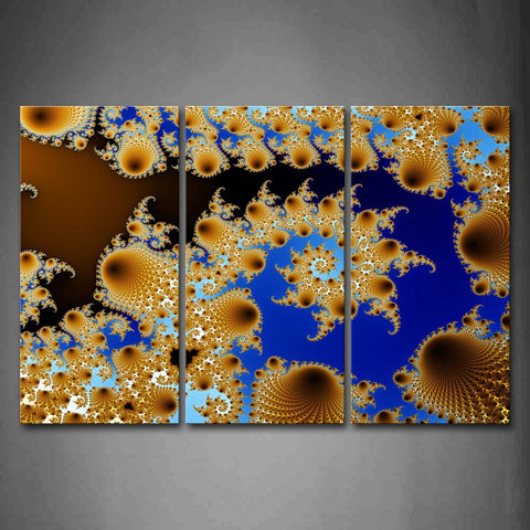 Fractal Blue Yellow Like Many Holes Wall Art Painting Pictures Print On Canvas Abstract The Picture For Home Modern Decoration 