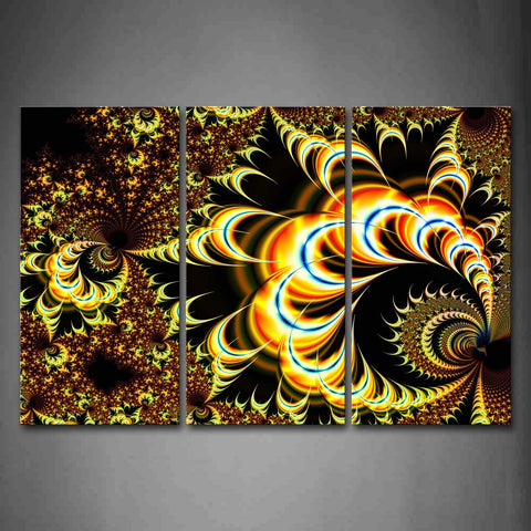 Fractal Like Hole Yellow Abstract Wall Art Painting Pictures Print On Canvas Abstract The Picture For Home Modern Decoration 