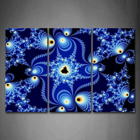 Fractal Yellow Blue Spirals Wall Art Painting Pictures Print On Canvas Abstract The Picture For Home Modern Decoration 