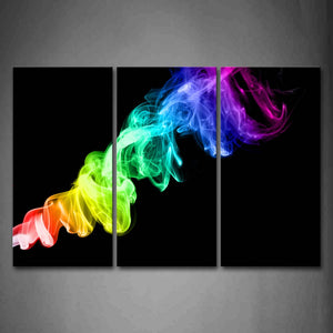 Abstract Colorful Smoke Black Background Wall Art Painting The Picture Print On Canvas Abstract Pictures For Home Decor Decoration Gift 