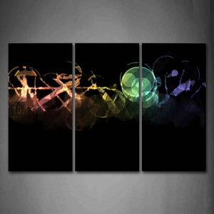 Colors Circles Black Background Abstract Wall Art Painting Pictures Print On Canvas Abstract The Picture For Home Modern Decoration 