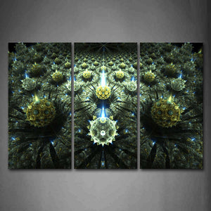 Fractal Flower With Blue Light Wall Art Painting Pictures Print On Canvas Abstract The Picture For Home Modern Decoration 