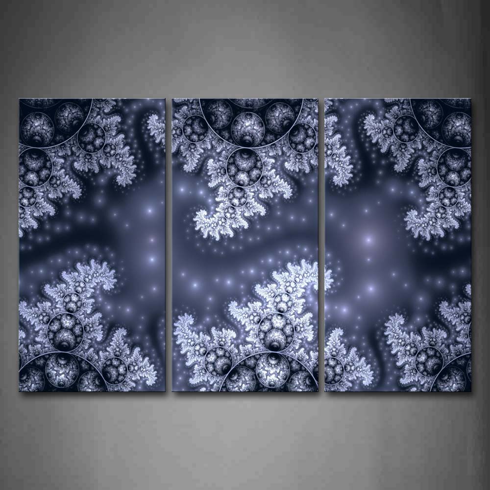 Blue Fractals Frost Gray Light Dots Wall Art Painting The Picture Print On Canvas Abstract Pictures For Home Decor Decoration Gift 